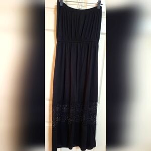 NWOT BLACK STRAPLESS MAXI DRESS